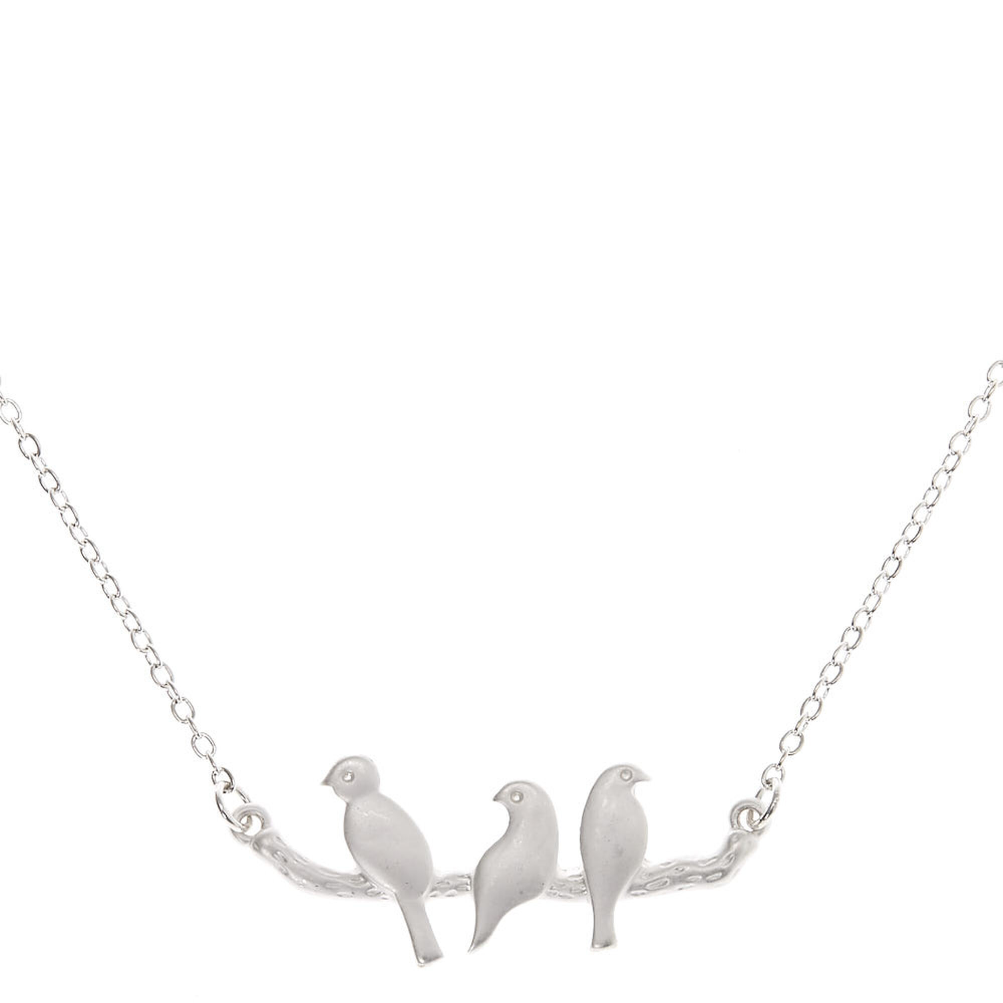 Cute Kissing Birds On A Branch Pendant Necklace Split Chain With Gift Bag 